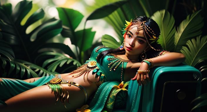 Tropical Goddess ,

[

A subtle piercing on her forehead enh...