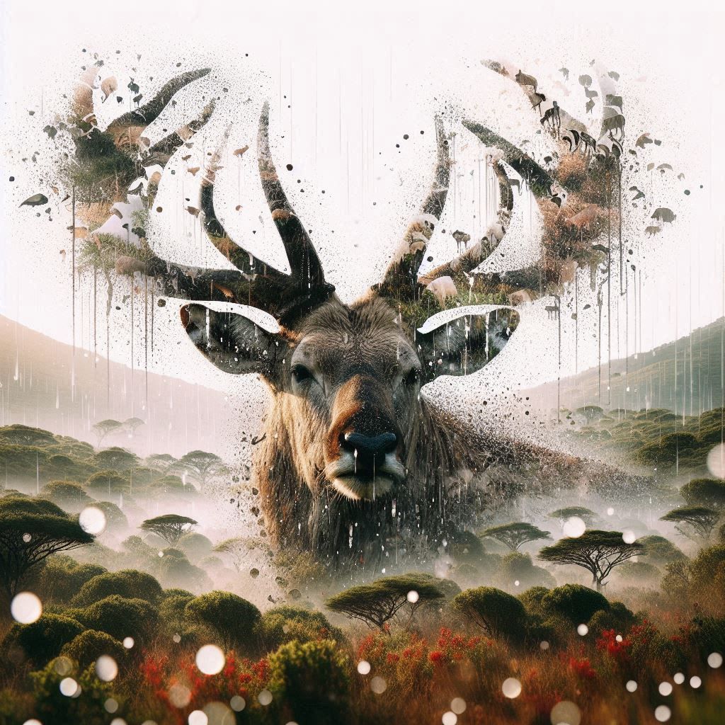 double exposure beautiful fantasy DALL-E 3 portrait landscape..