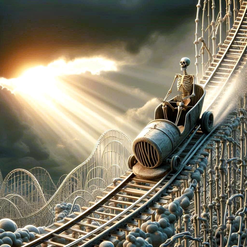 just having fun on the roller coaster