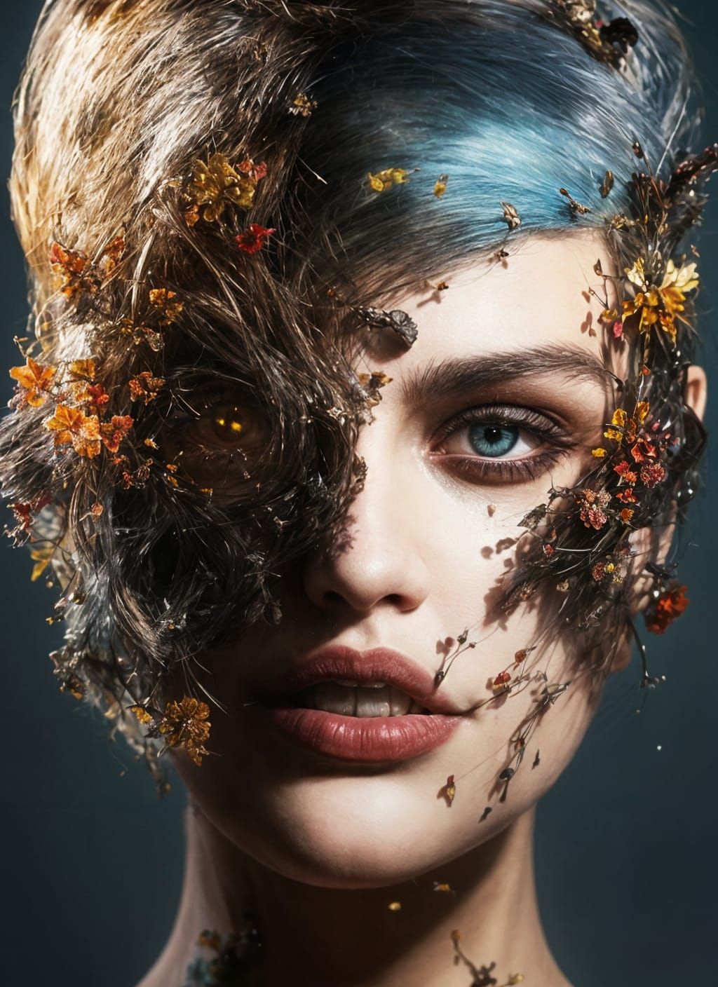 Blue Eyes and Tiny Flowers