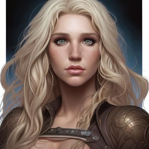 Portrait of Alluring Woman in Comic Book Style