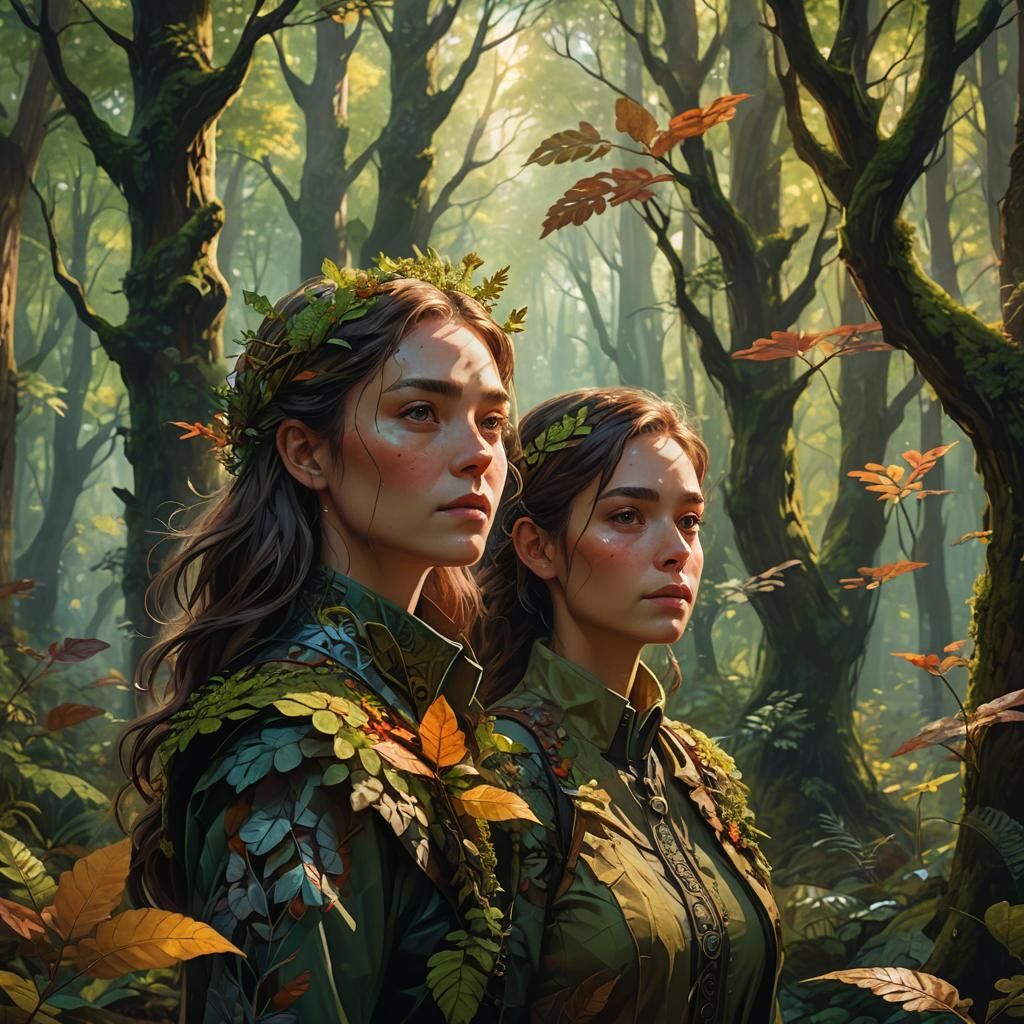 Person in Forest: Hyperrealistic Concept Art