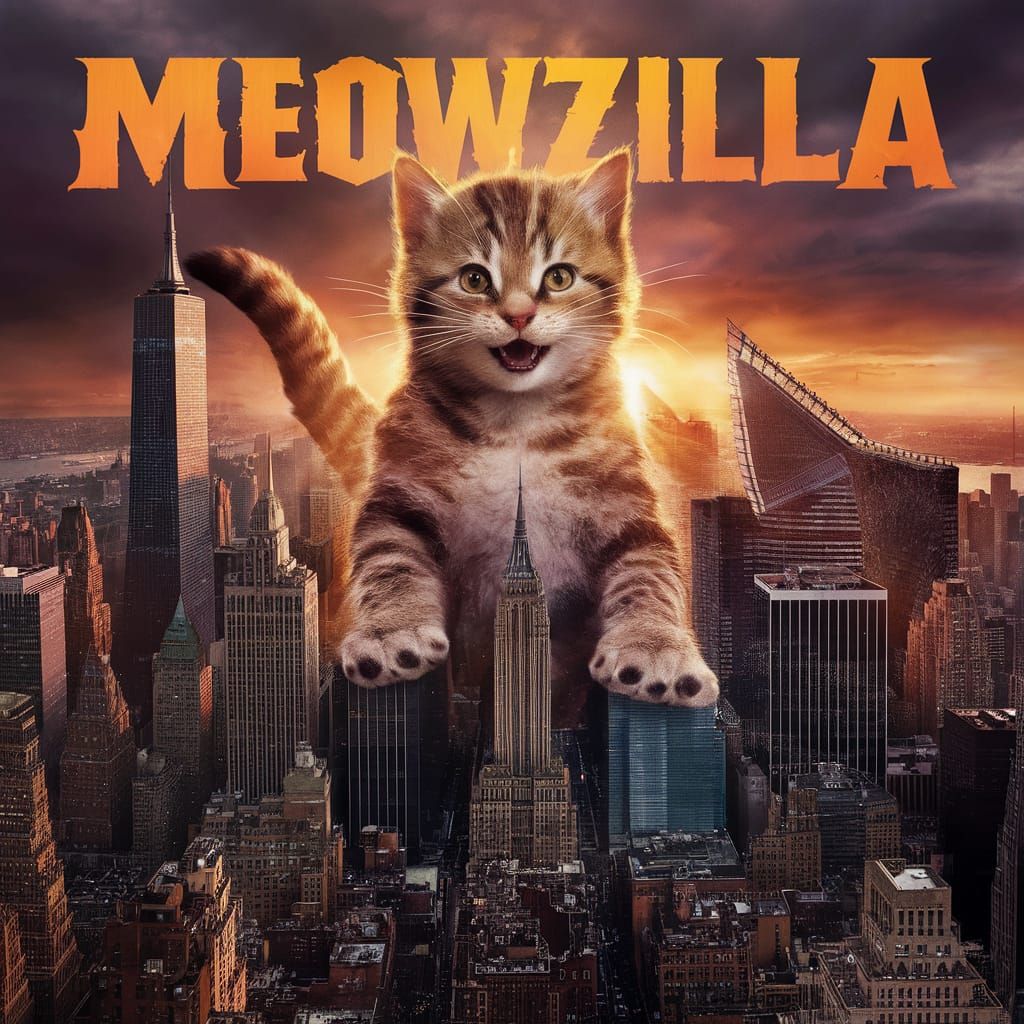 made-up movie poster for the film "MEOWZILLA"