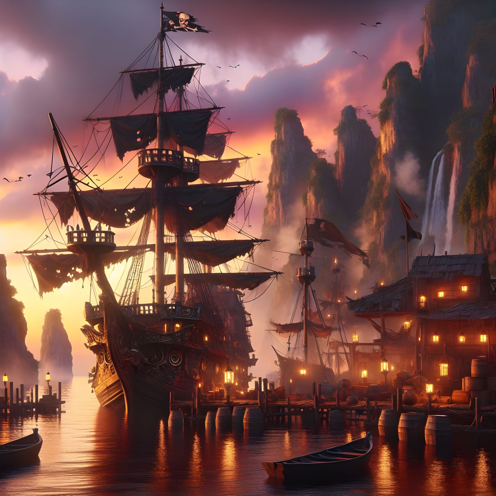 Galleon in Port Royale  by @Crimson