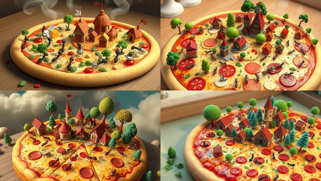 A village on a pizza, 3