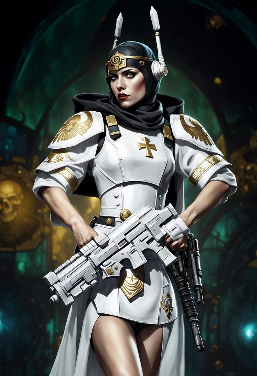 Warhammer 40k, Space Marine, futuristic soldier, beautiful y...