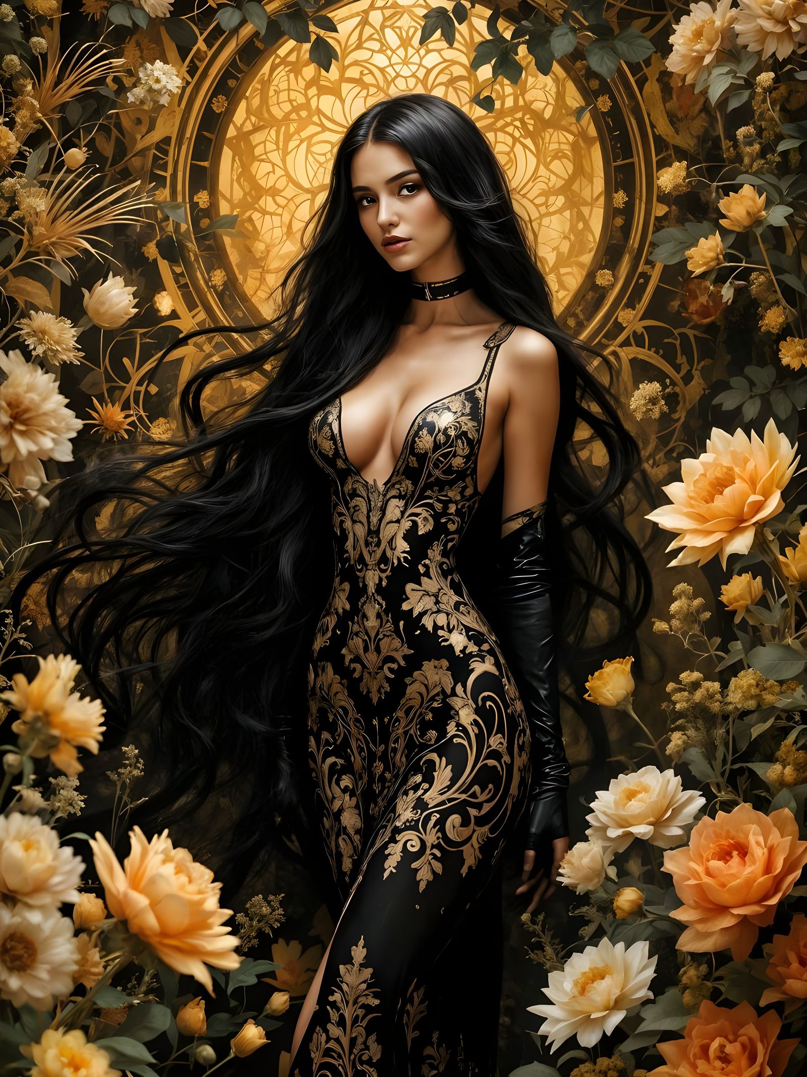 Latex and flowers 01  by @Dual-Nature