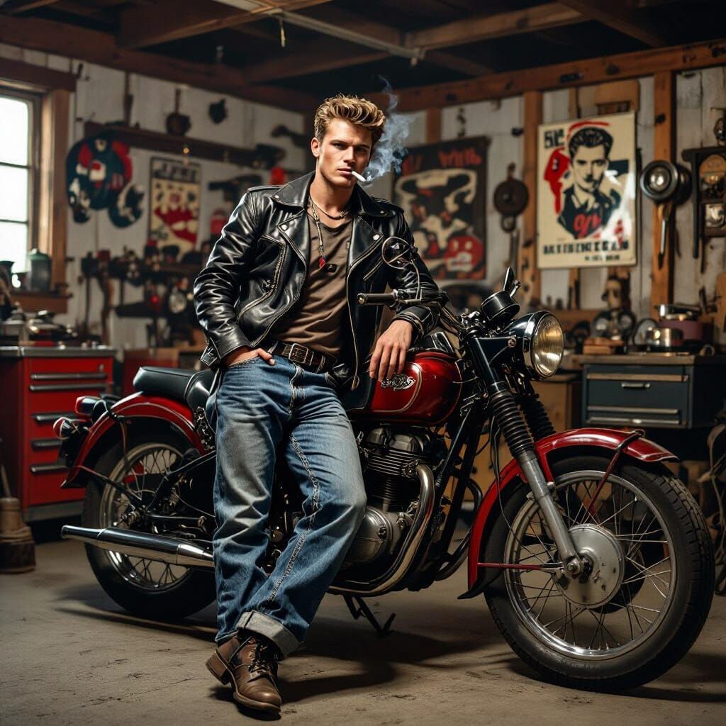 Young Frisian biker from the 50's  by @Hyperborean