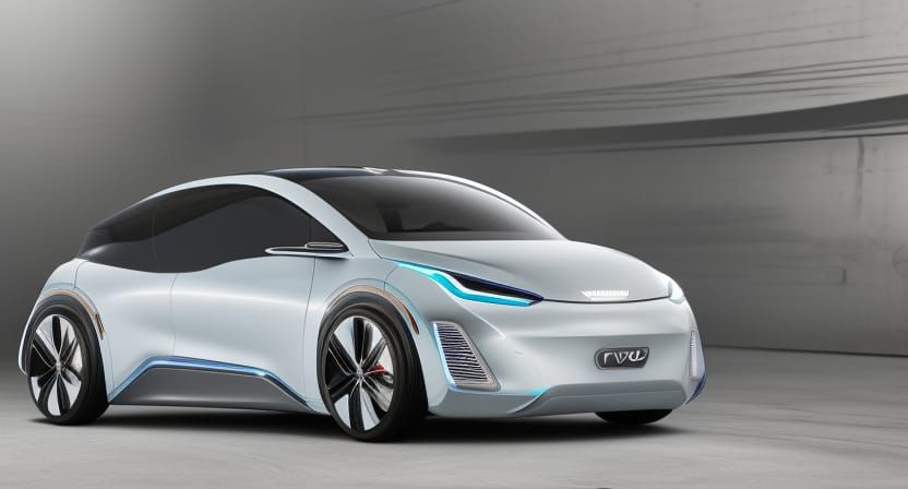 2077 Plymouth Vision NCEV Concept Electric Subcompact Hatchback in Neon ...