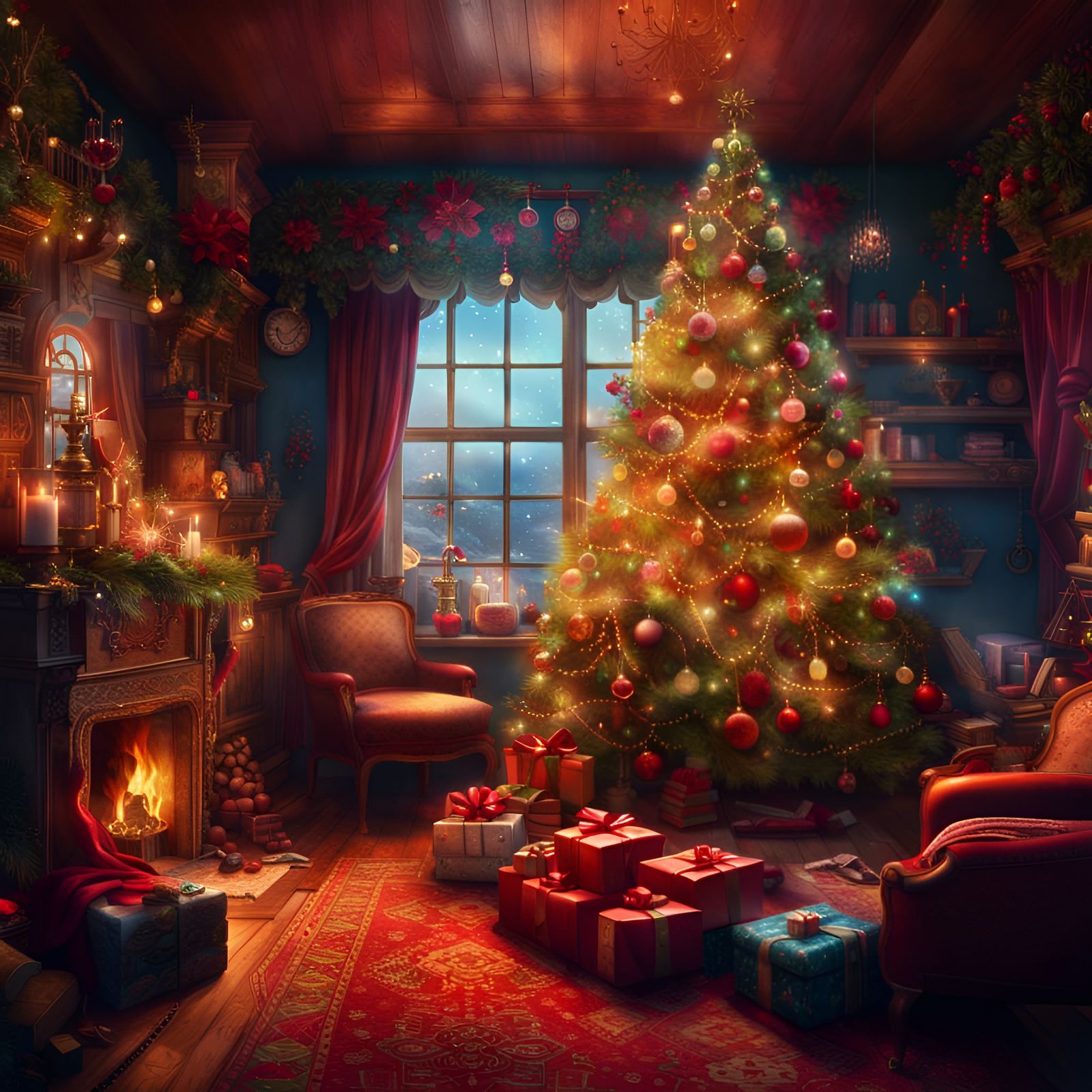 The cozy-ness of Christmas. - AI Generated Artwork - NightCafe Creator