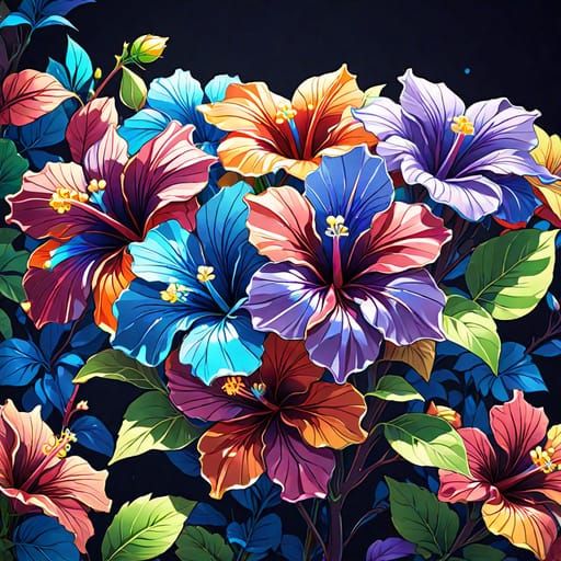 Vibrant Multicolored Hibiscus Flowers 🌺