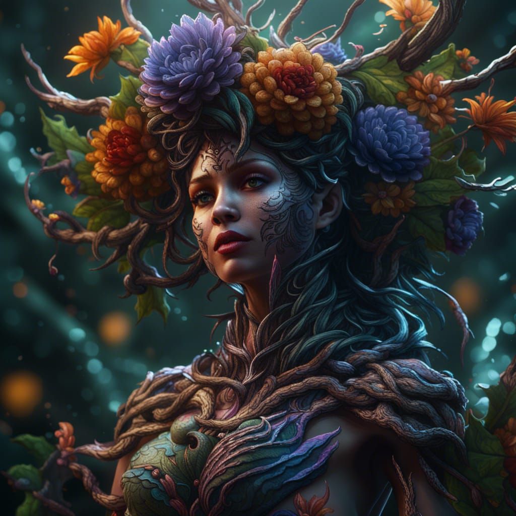 Flower dryad - AI Generated Artwork - NightCafe Creator