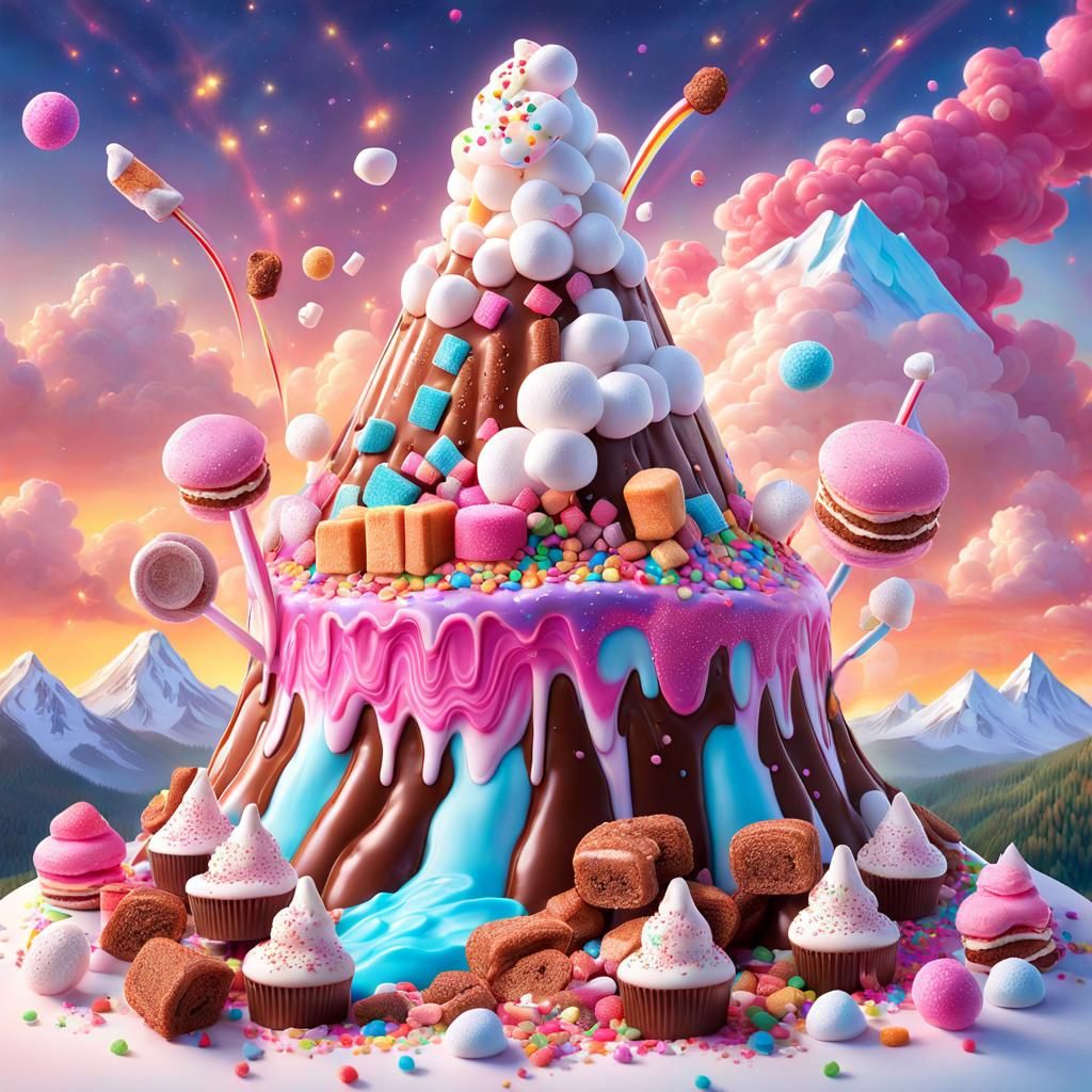 A Deliciously Fun Candy Volcano AI Generated Artwork NightCafe Creator