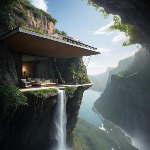 A stunning scene of an incredible impossible architecturally...