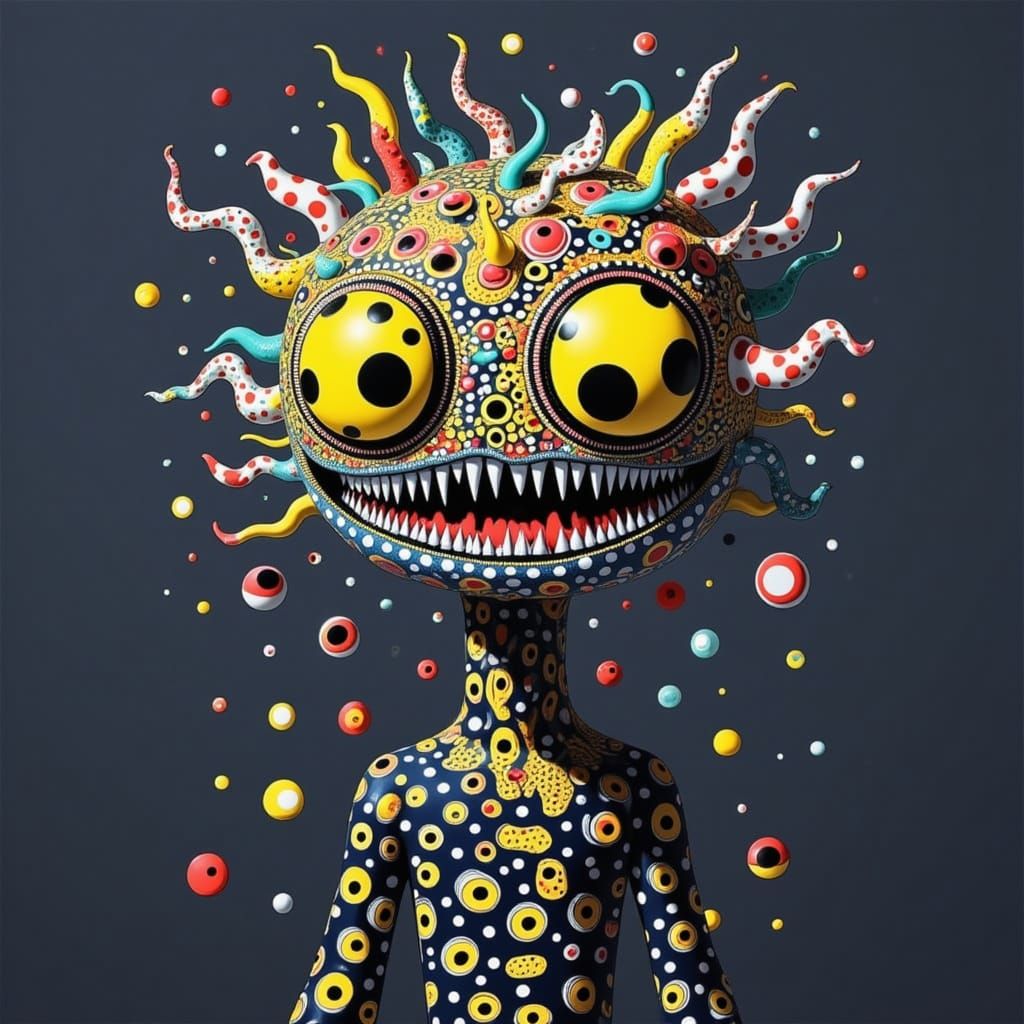 <lora:SCREAMING DOTS -EVIL:1.0>