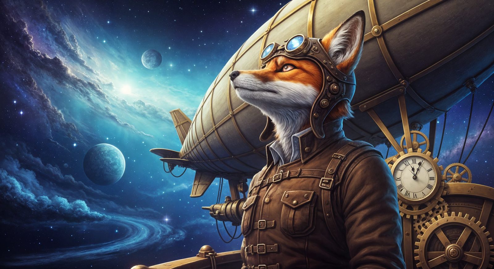 Starry Steam Fox  by @Narolinus