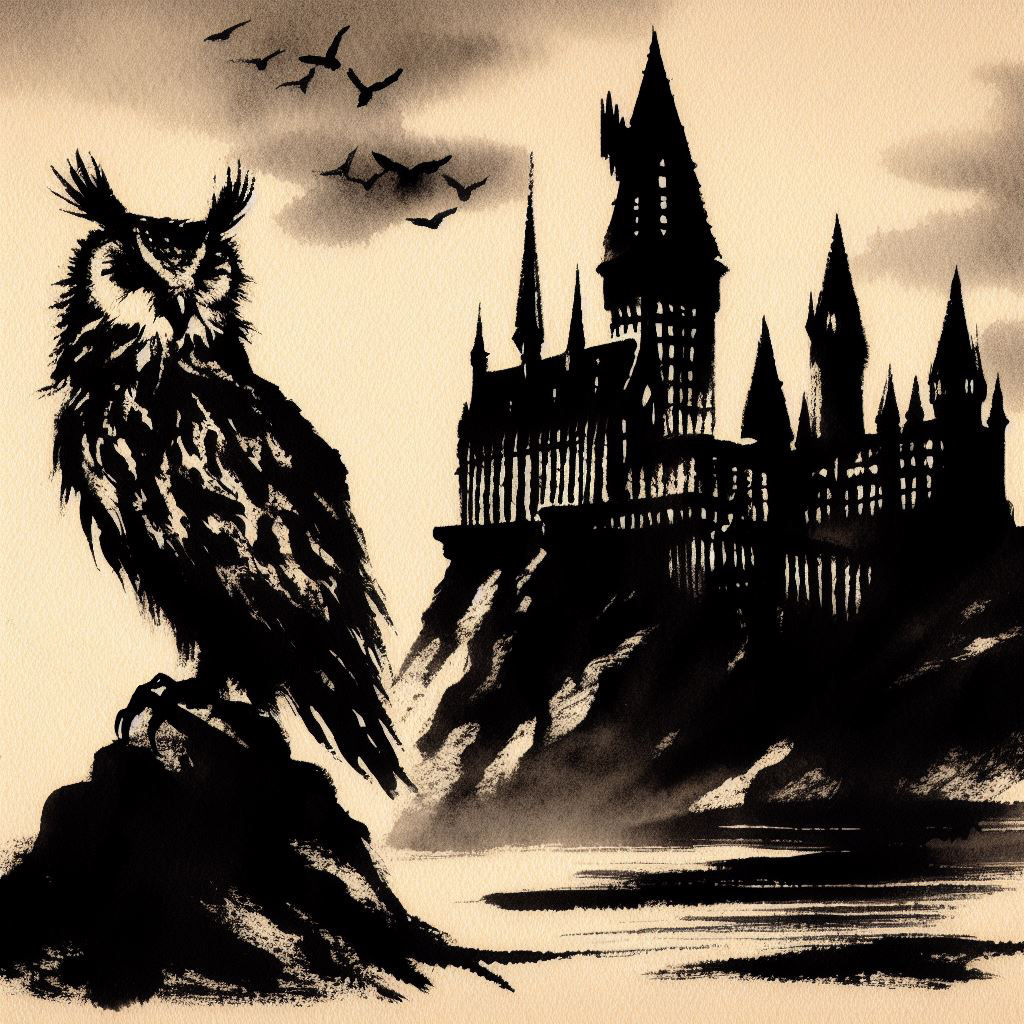 Hogwarts Silhouette Painting