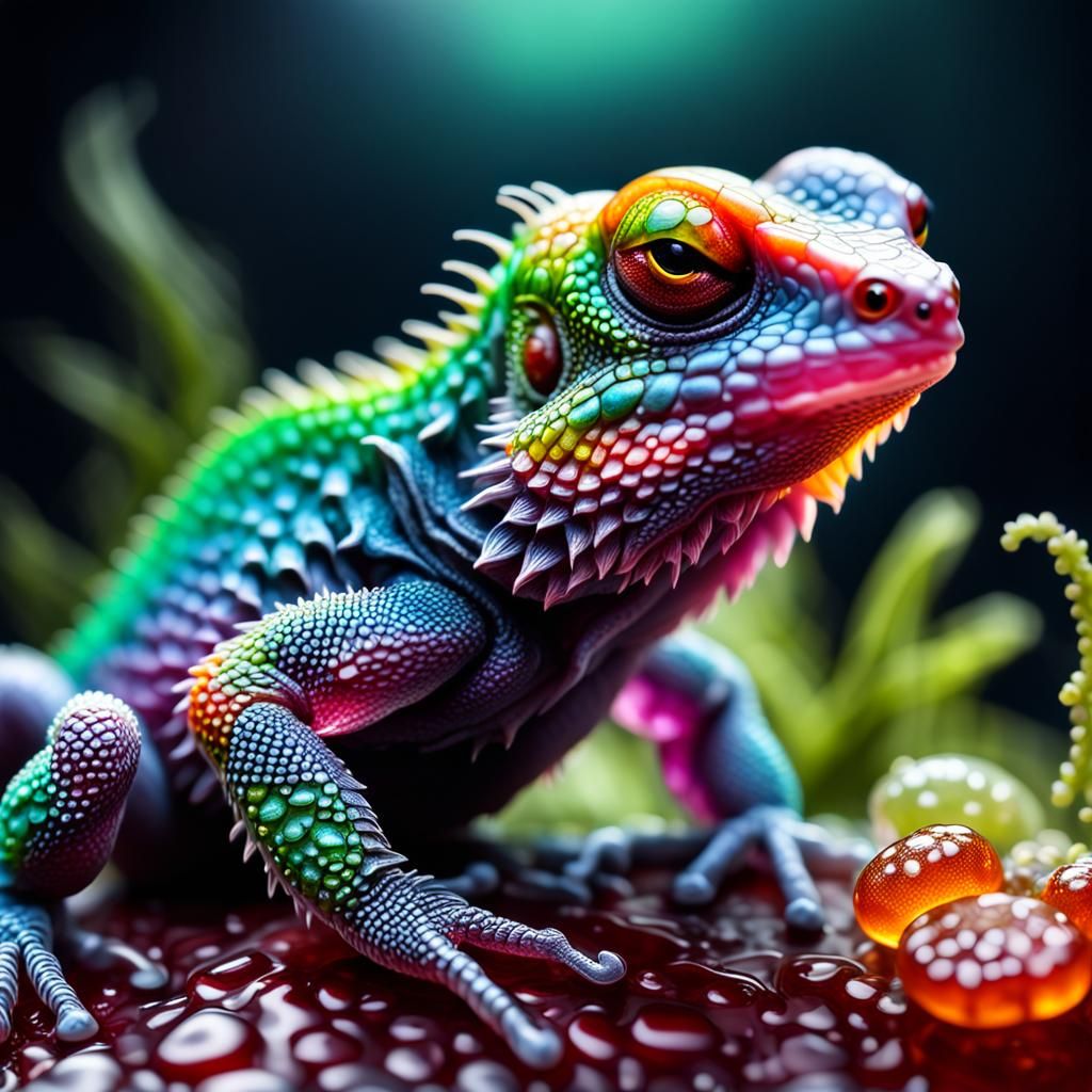 Cute lizard made of jelly  by @Charlotte kitty