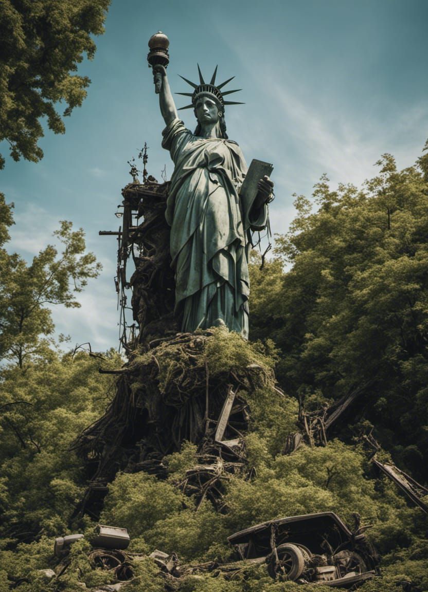 Abandoned Liberty Statue - AI Generated Artwork - NightCafe Creator