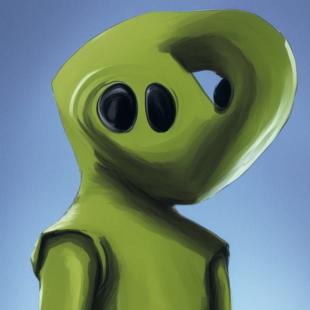 Hooded alien creature