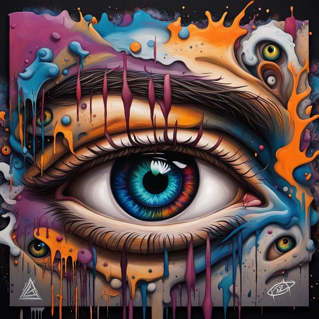 Dripping eyeball - AI Generated Artwork - NightCafe Creator