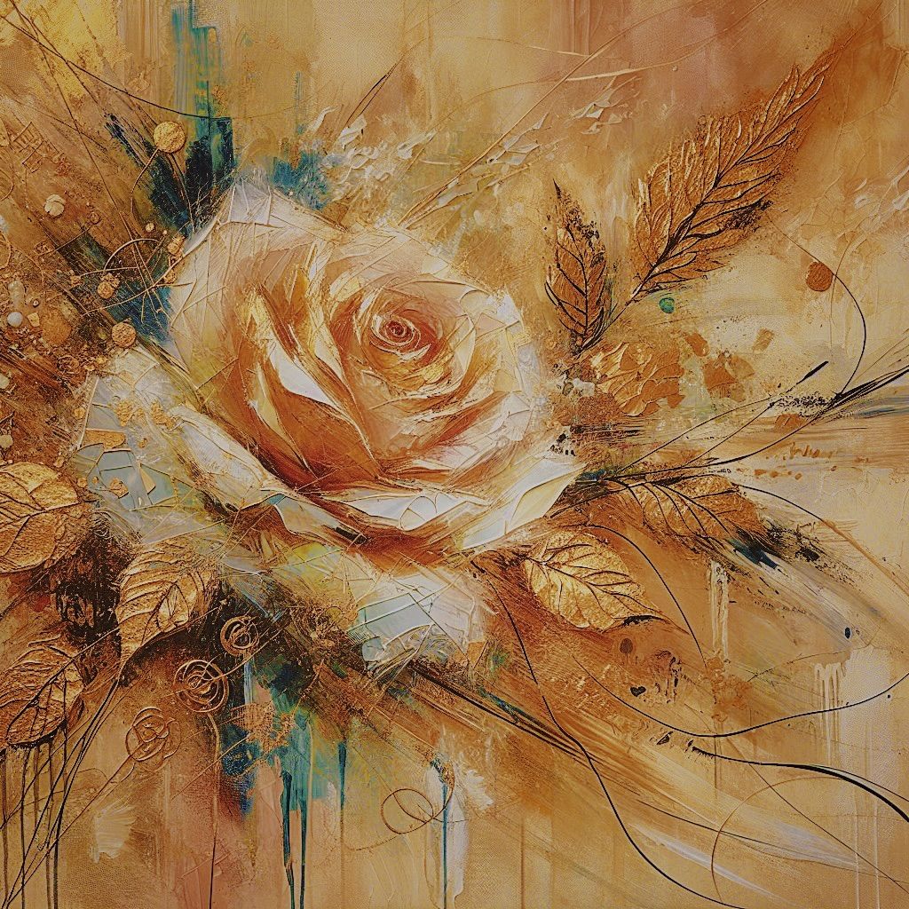 Painting of a Golden Rose