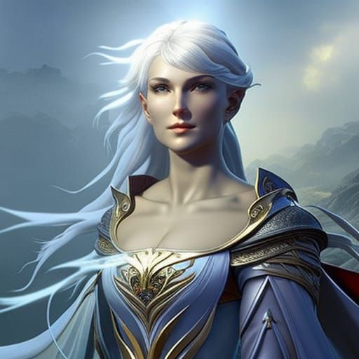 White haired dragon in highelf form - AI Generated Artwork - NightCafe ...