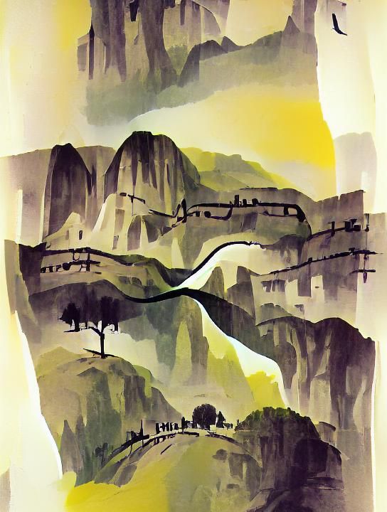 Quiet valley; travel poster
