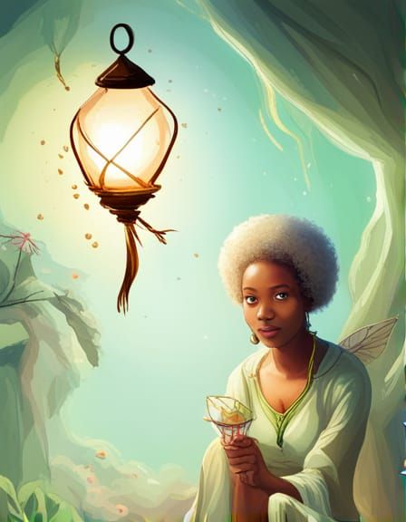 A fairy with will-o-the-wisps
