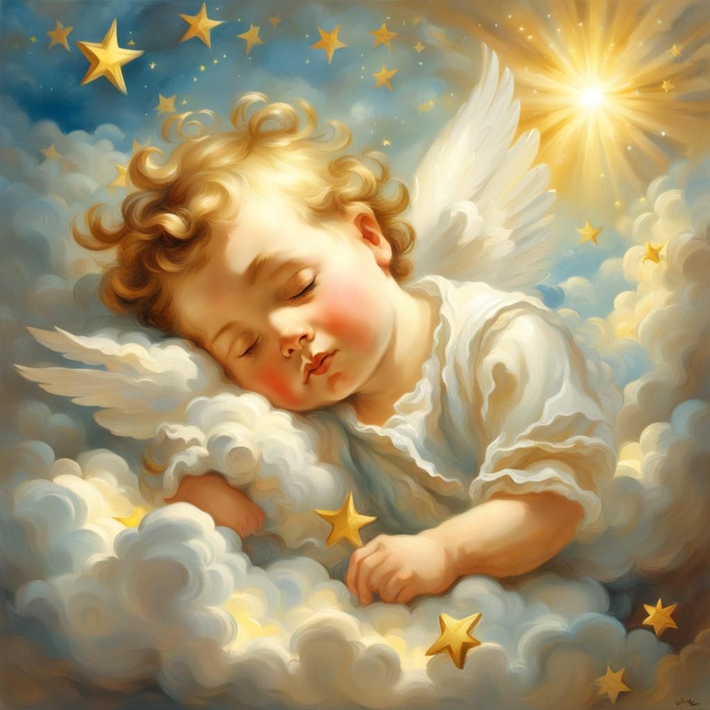 Sleeping cherub - AI Generated Artwork - NightCafe Creator