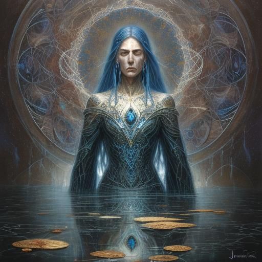 Ethereal Tears of Serenity in Emotive Abstraction