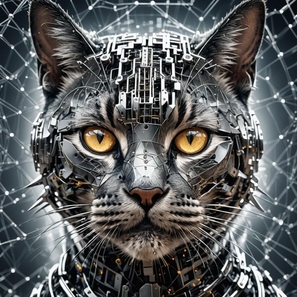 cyborg cat  by @Torek