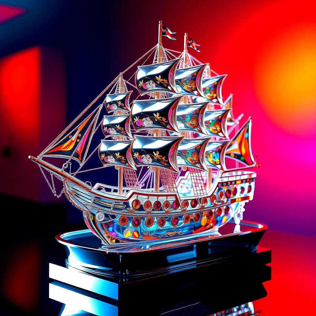 Glass pirate ship