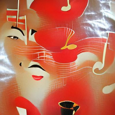 Vintage jazz poster, Japanese, Red