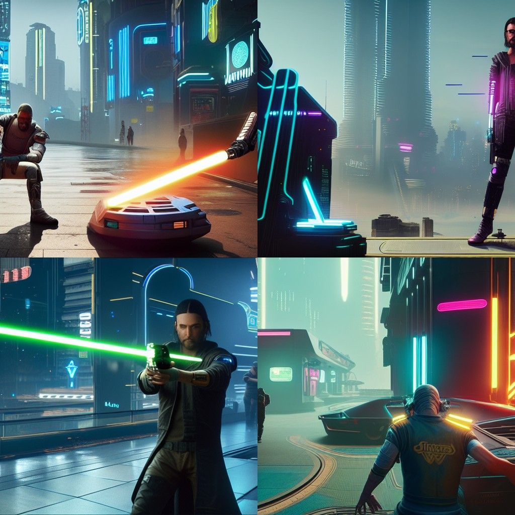 jedi in cyberpunk 2077 doing justice