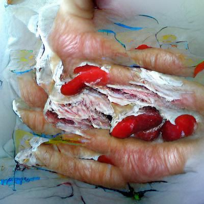 nimble fingers peeling back red skin to reveal translucent w...