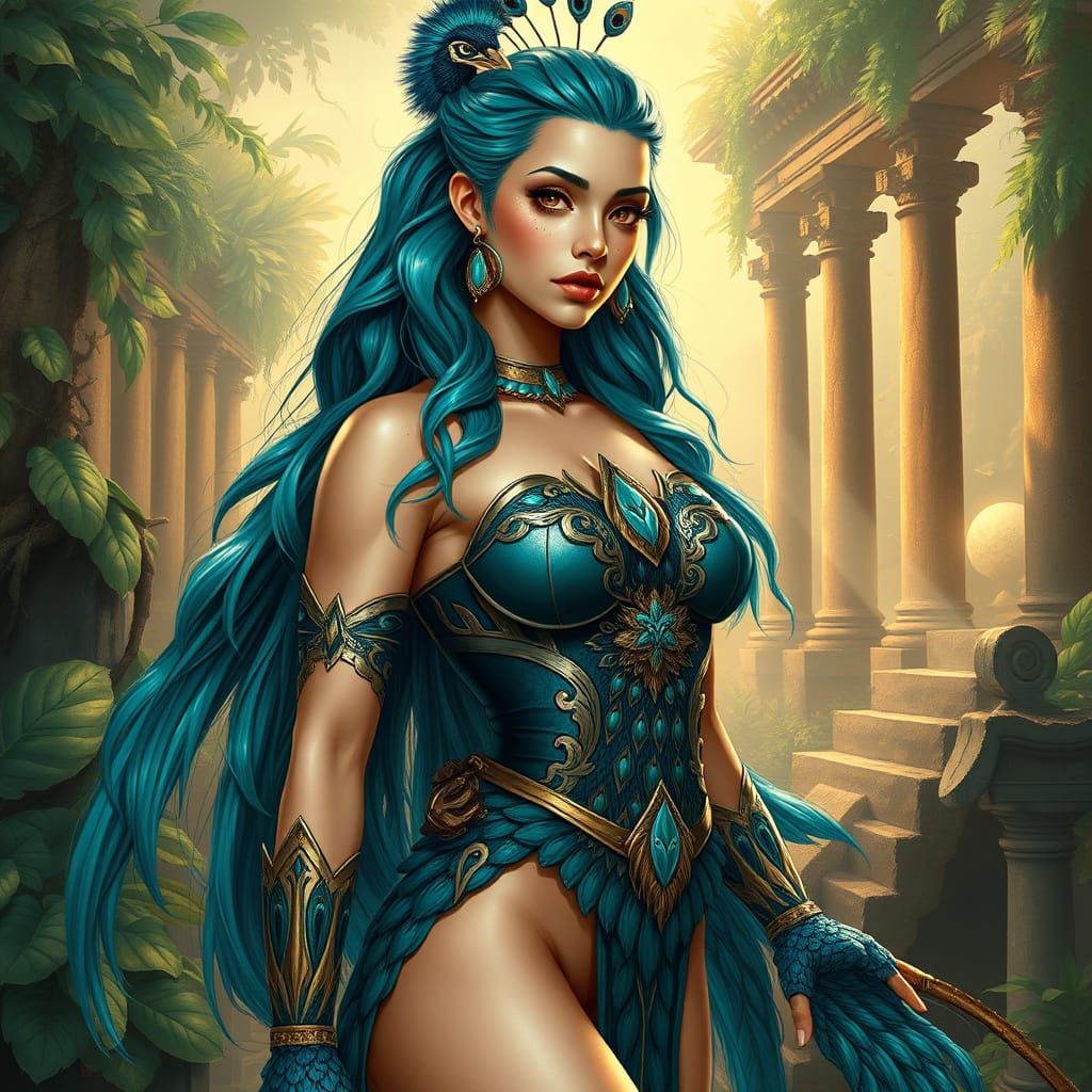  Exotic peacock warrior queen   by @Nohahaikal 
