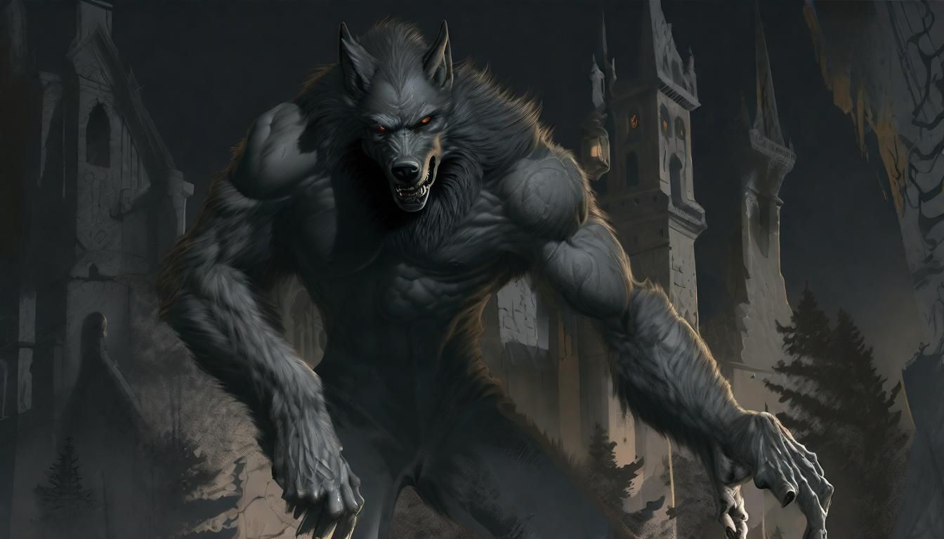 Grey werewolf - AI Generated Artwork - NightCafe Creator