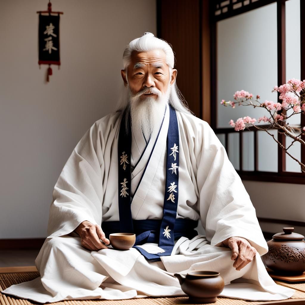Zen Master Performing Tea Ceremony