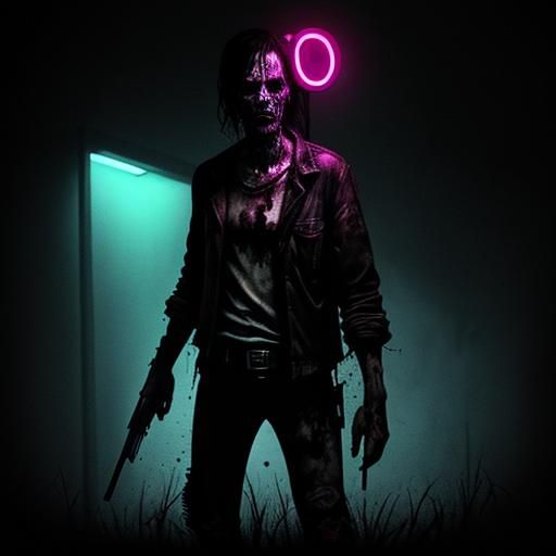 The Walking Dead, Dark, Neon, Horror, 80's style