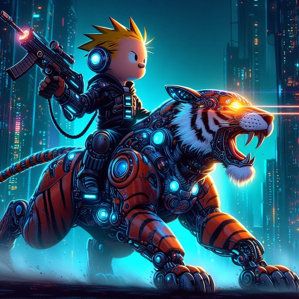 Cyberpunk Calvin and Hobbes