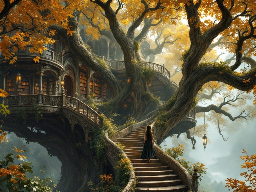 A treehouse, worthy of Galadriel and the elves  by @Meredith Ellen Skye