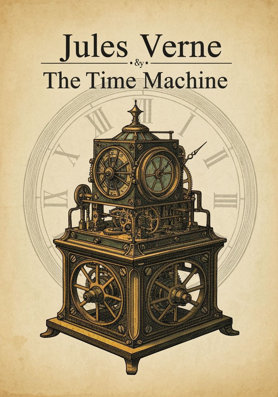 Antique Cover of the novel "The Time Machine" by Jules Verne  by @Onion3D