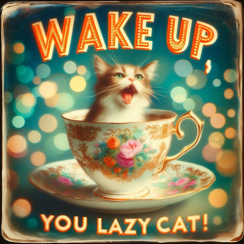 Wake up, you lazy cat! 😼
