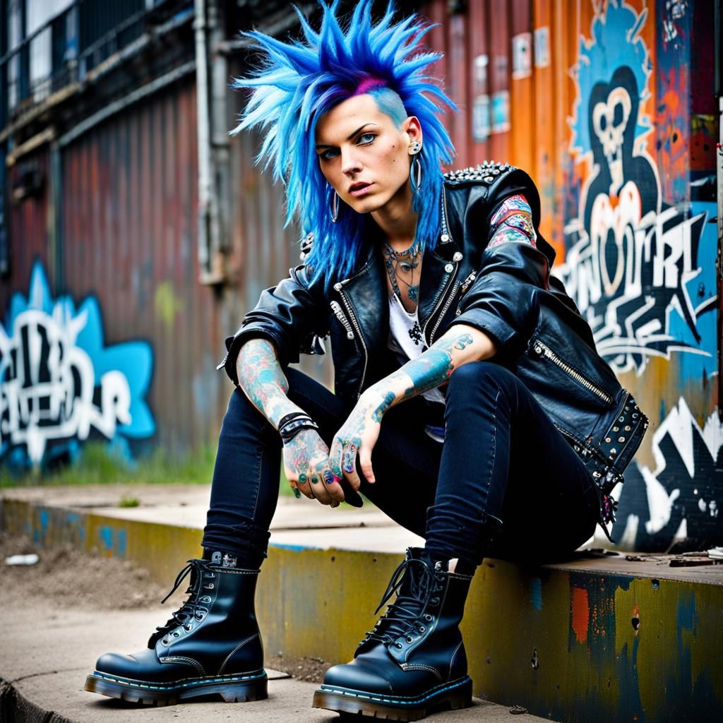 Punk Wearing Dr. Martens Boots AI Generated Artwork NightCafe Creator