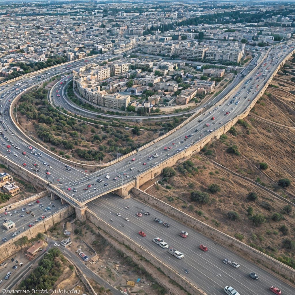 Drone View: Traffic Jam at Sunset Between Jerusalem and Tel ...