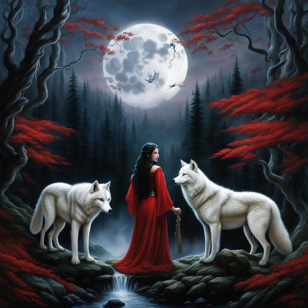 (((Twin girls))), 18, sorceresses, one in black robes and th...