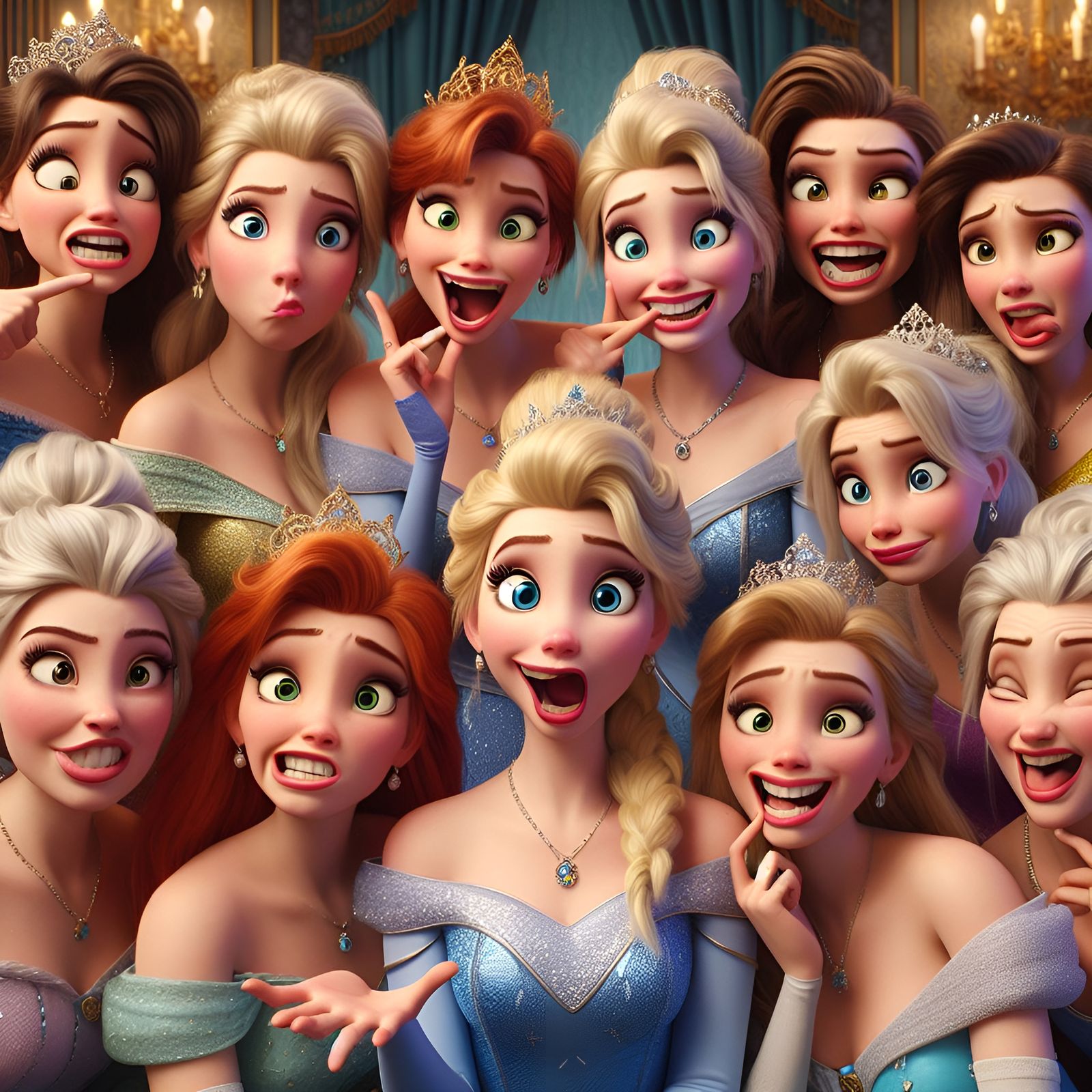 Disney Princesses Makin Goofy Faces 🤪