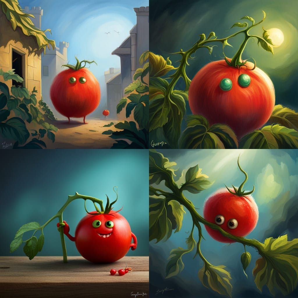 GuinPin, the tomato monster - AI Generated Artwork - NightCafe Creator