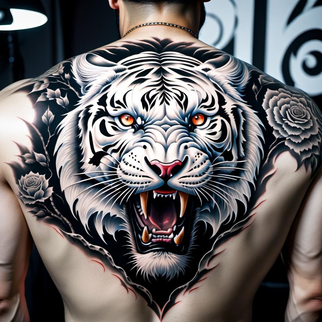 Tiger Burst Chest Tattoo Outline by NarcissusTattoos on DeviantArt